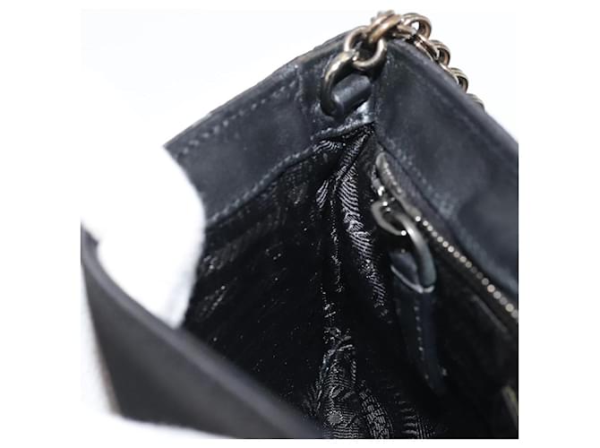 PRADA Chain Shoulder Bag Nylon Brown Silver - vista 20