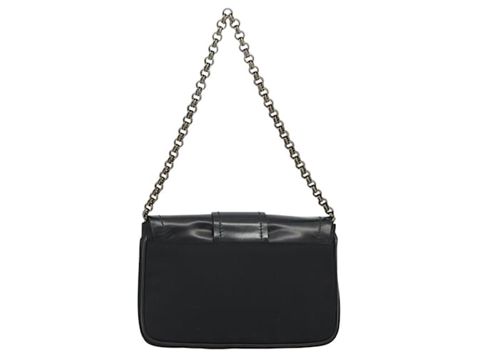 PRADA Chain Shoulder Bag Nylon Brown Silver - vista 3