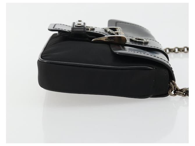 PRADA Chain Shoulder Bag Nylon Brown Silver - vista 4
