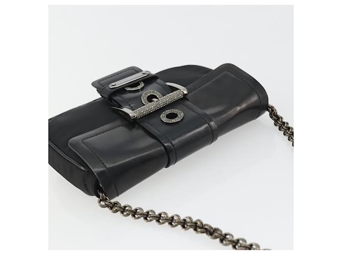PRADA Chain Shoulder Bag Nylon Brown Silver - vista 6