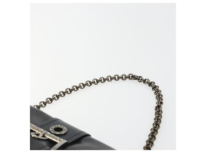 PRADA Chain Shoulder Bag Nylon Brown Silver - vista 8
