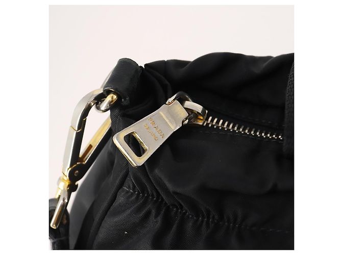 PRADA Hand Bag Nylon 2way Black Gold - vista 10