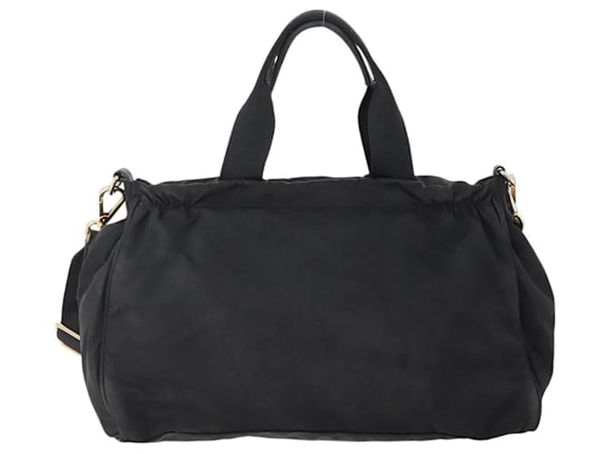 PRADA Hand Bag Nylon 2way Black Gold - vista 2