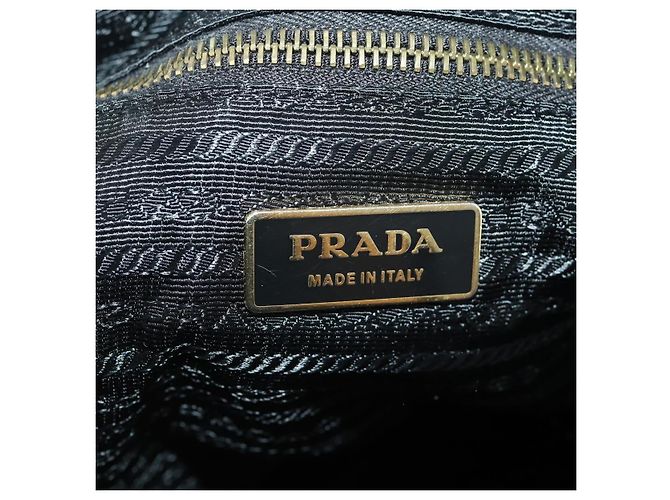 PRADA Hand Bag Nylon 2way Black Gold - vista 22