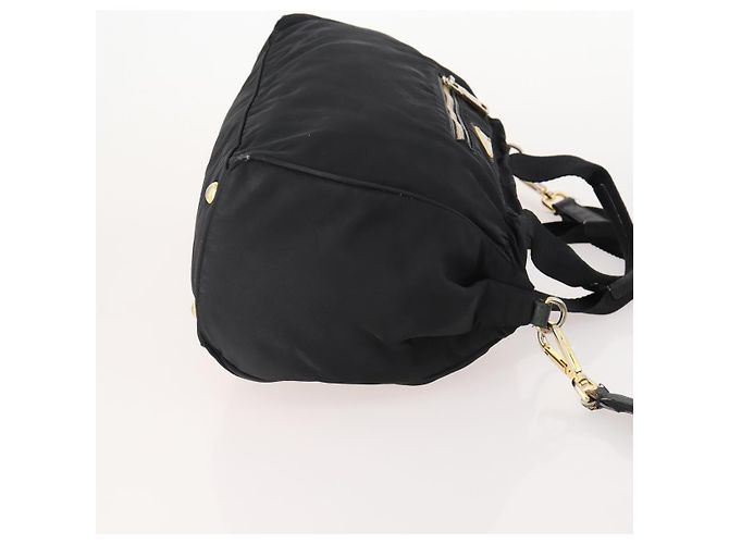 PRADA Hand Bag Nylon 2way Black Gold - vista 3