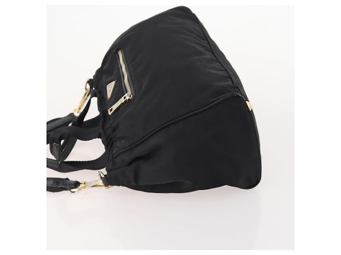 PRADA Hand Bag Nylon 2way Black Gold - vista 4