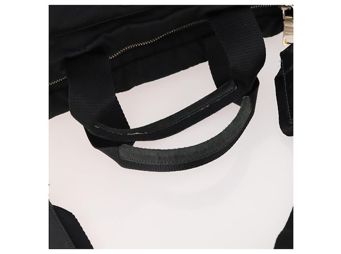PRADA Hand Bag Nylon 2way Black Gold - vista 8