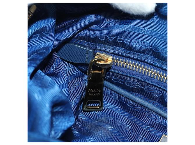 PRADA Shoulder Bag Nylon Leather Blue Gold - vista 25