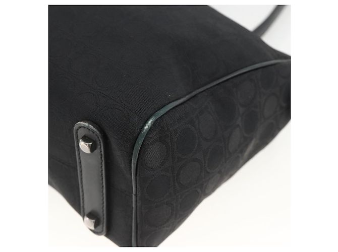 Salvatore Ferragamo Shoulder Bag Canvas Black Silver - vista 12