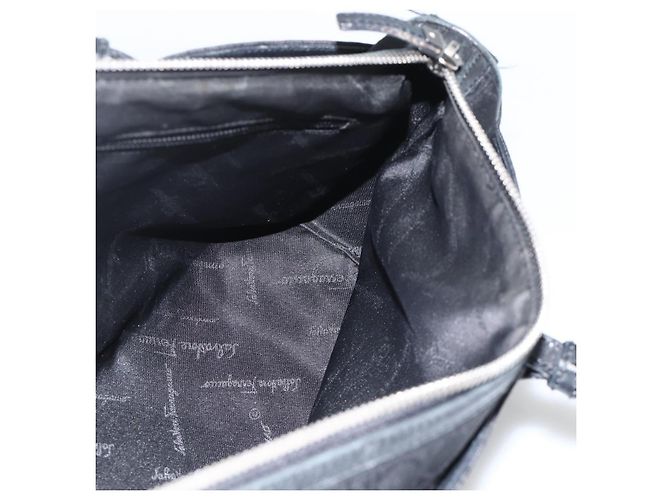 Salvatore Ferragamo Shoulder Bag Canvas Black Silver - vista 17