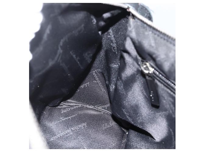 Salvatore Ferragamo Shoulder Bag Canvas Black Silver - vista 18