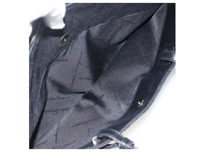 Salvatore Ferragamo Shoulder Bag Canvas Black Silver - vista 21