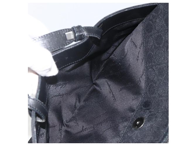 Salvatore Ferragamo Shoulder Bag Canvas Black Silver - vista 22