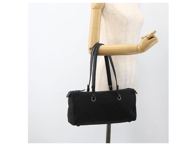 Salvatore Ferragamo Shoulder Bag Canvas Black Silver - vista 23