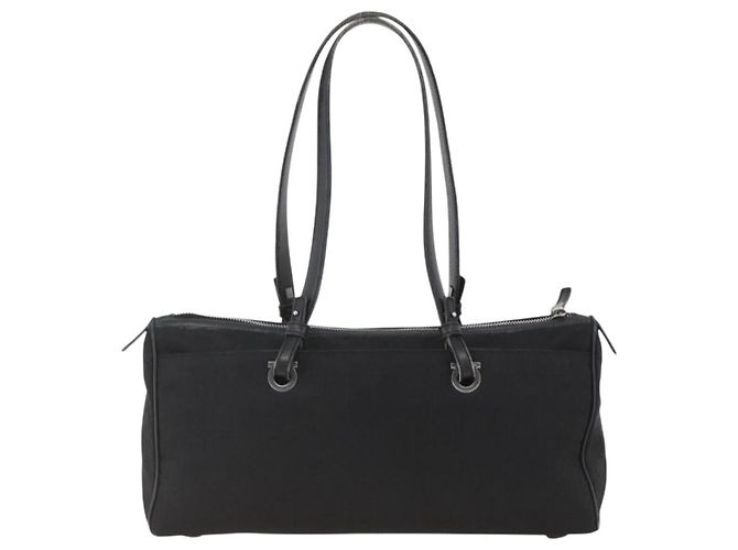 Salvatore Ferragamo Shoulder Bag Canvas Black Silver - vista 3