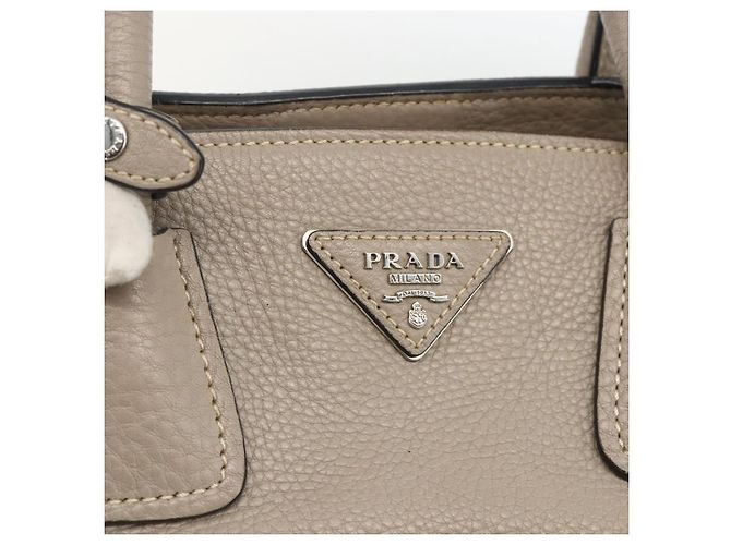 Sac Tote PRADA en cuir gris argenté - Ansicht 18