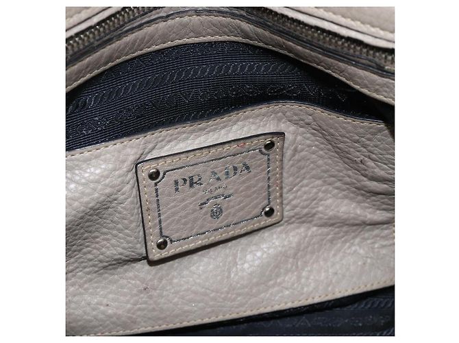 Sac Tote PRADA en cuir gris argenté - Ansicht 20