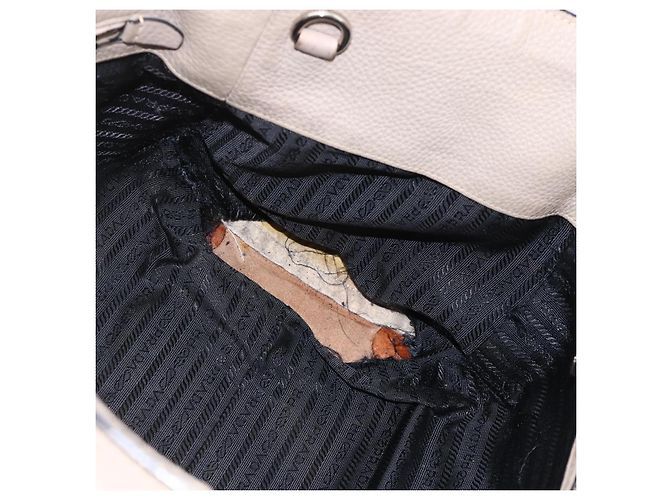Sac Tote PRADA en cuir gris argenté - Ansicht 21