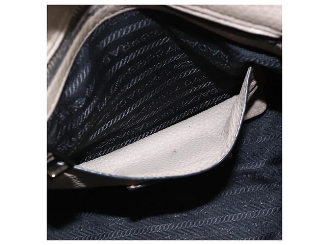 Sac Tote PRADA en cuir gris argenté - Ansicht 23