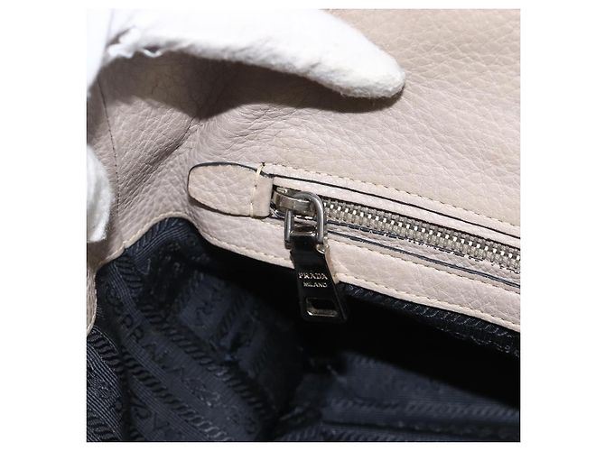 Sac Tote PRADA en cuir gris argenté - Ansicht 26