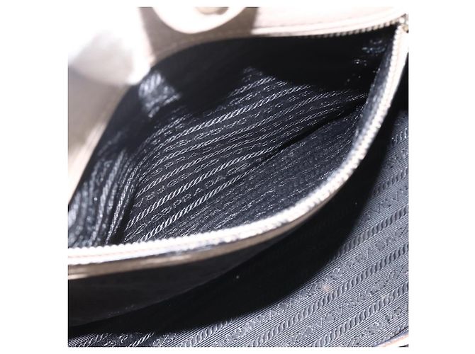 Sac Tote PRADA en cuir gris argenté - Ansicht 27