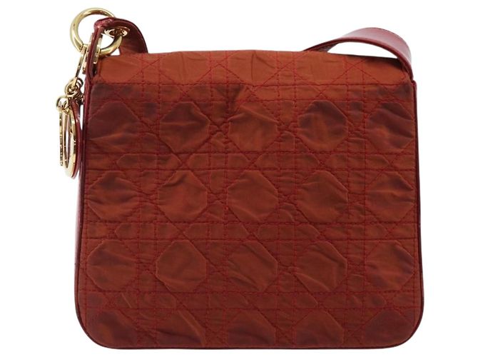 Christian Dior Canage Shoulder Bag Nylon Red Gold - vista 2