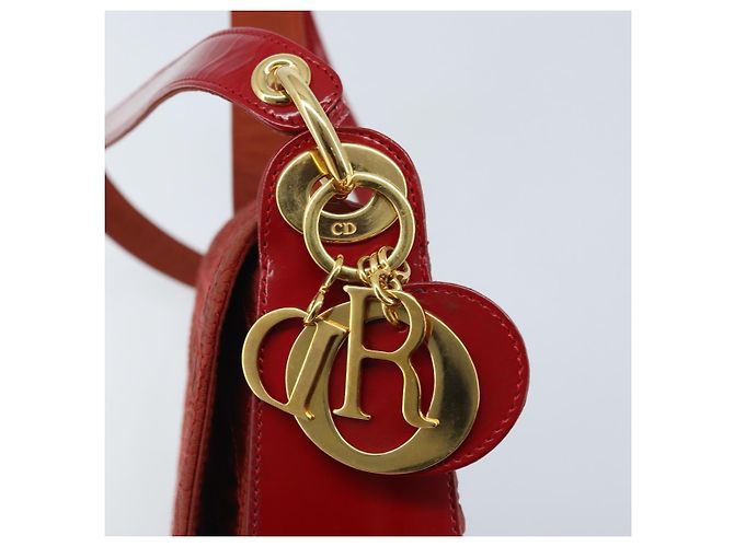Christian Dior Canage Shoulder Bag Nylon Red Gold - vista 9