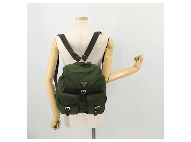 PRADA Backpack Nylon Khaki Silver - vista 30