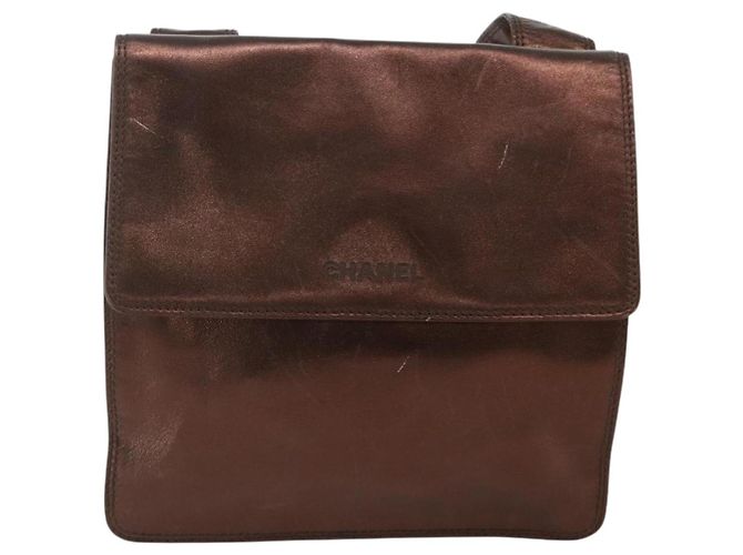CHANEL Shoulder Bag Leather Brown CC - vista 13