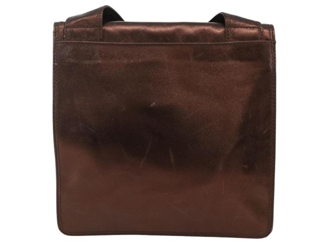 CHANEL Shoulder Bag Leather Brown CC - vista 2