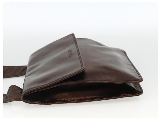 CHANEL Shoulder Bag Leather Brown CC - vista 3