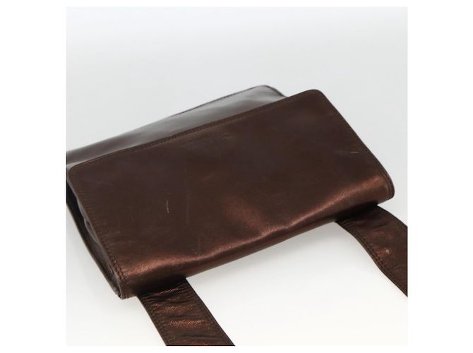 CHANEL Shoulder Bag Leather Brown CC - vista 6