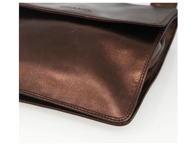 CHANEL Shoulder Bag Leather Brown CC - vista 9