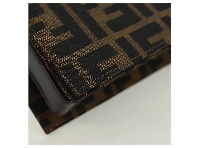 FENDI Zucca Canvas Shoulder Bag Black Brown gold - vista 10