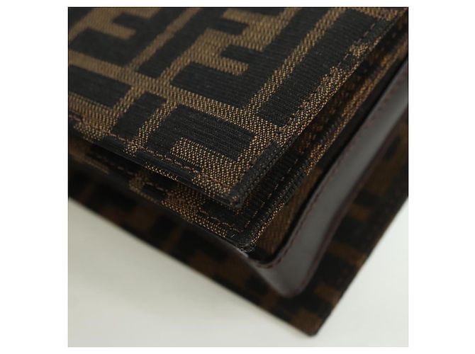 FENDI Zucca Canvas Shoulder Bag Black Brown gold - vista 14