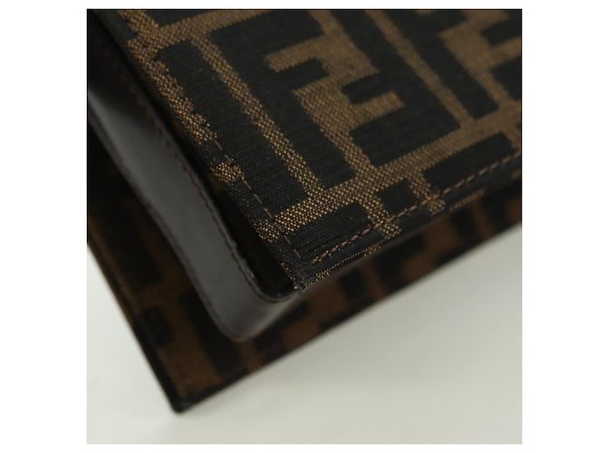 FENDI Zucca Canvas Shoulder Bag Black Brown gold - vista 15