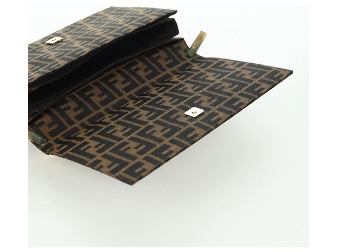 FENDI Zucca Canvas Shoulder Bag Black Brown gold - vista 18