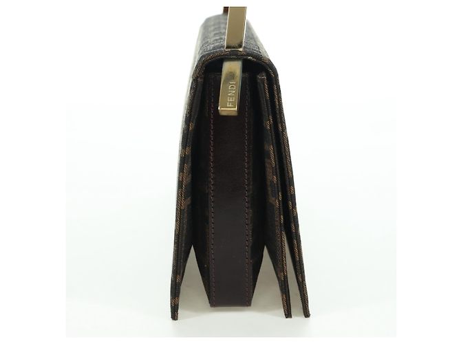 FENDI Zucca Canvas Shoulder Bag Black Brown gold - vista 4