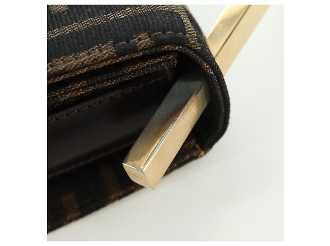 FENDI Zucca Canvas Shoulder Bag Black Brown gold - vista 9