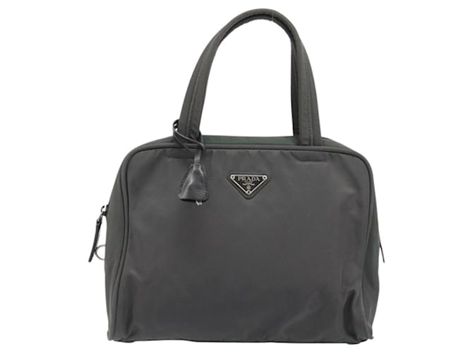 PRADA Hand Bag Nylon Gray Silver - vista 13