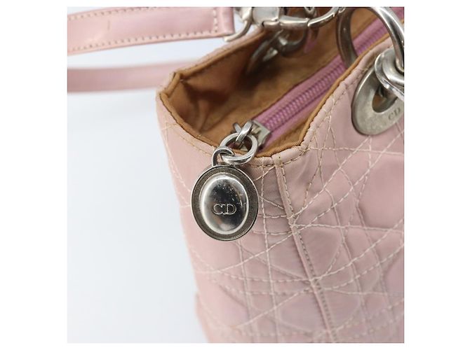 Christian Dior Canage Hand Bag Nylon 2way Pink Silver - vista 18