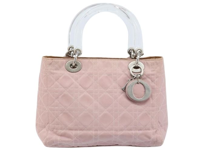 Christian Dior Canage Hand Bag Nylon 2way Pink Silver - vista 2