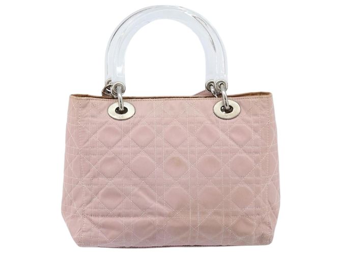 Christian Dior Canage Hand Bag Nylon 2way Pink Silver - vista 3