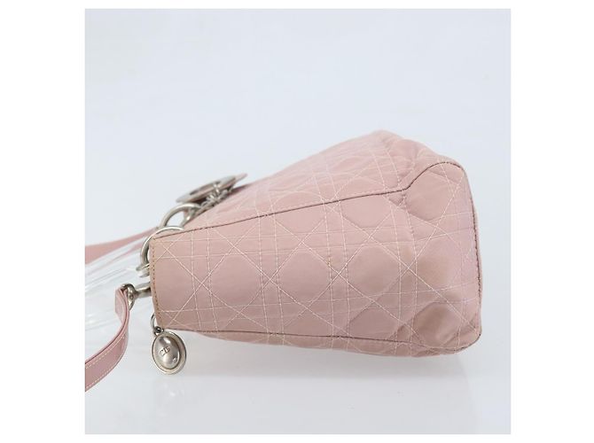Christian Dior Canage Hand Bag Nylon 2way Pink Silver - vista 5
