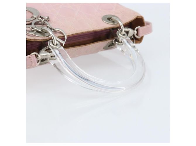Christian Dior Canage Hand Bag Nylon 2way Pink Silver - vista 7