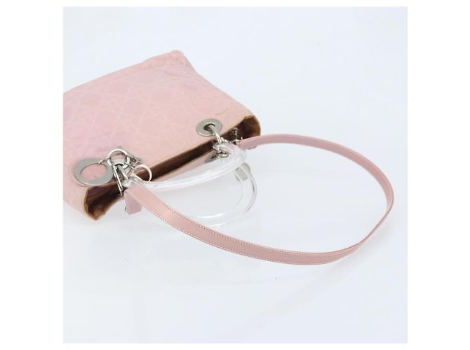 Christian Dior Canage Hand Bag Nylon 2way Pink Silver - vista 9