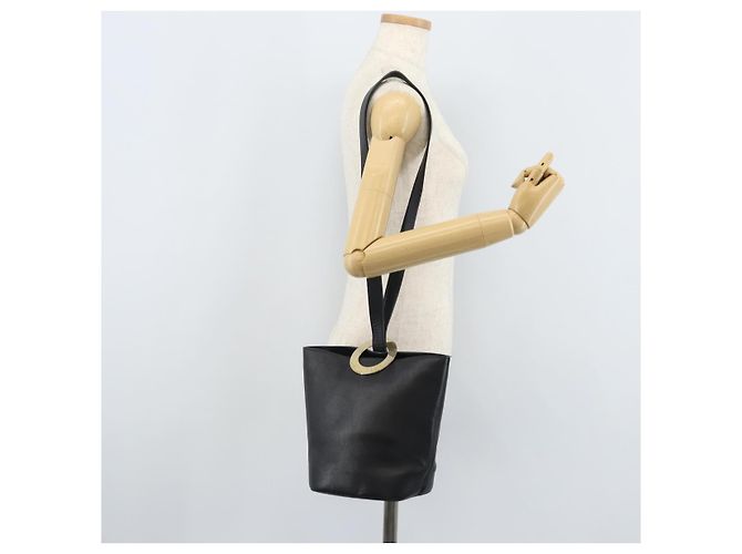 Céline CELINE Circle Shoulder Bag Leather Black Gold - vista 24