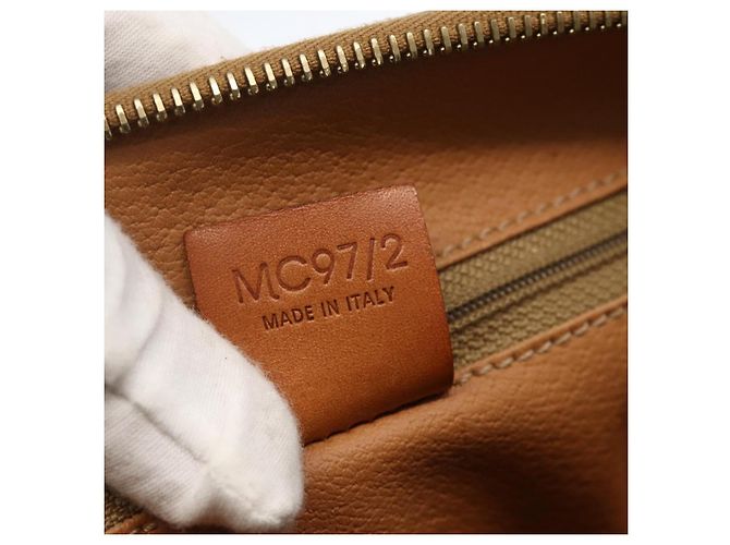 Céline CELINE Macadam Canvas Hand Bag PVC Leather Brown Gold - vista 12