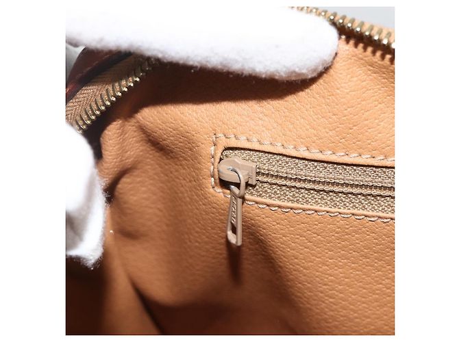 Céline CELINE Macadam Canvas Hand Bag PVC Leather Brown Gold - vista 20