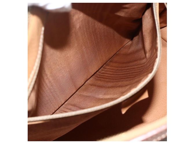 Céline CELINE Macadam Canvas Hand Bag PVC Leather Brown Gold - vista 21